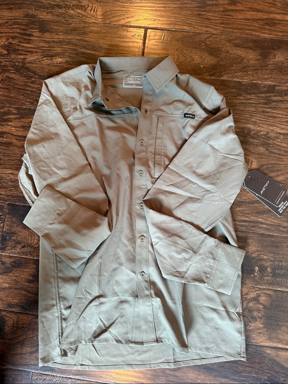 AFTCO Men's Olive Green Lightweight Button-Front Shirt Jacket